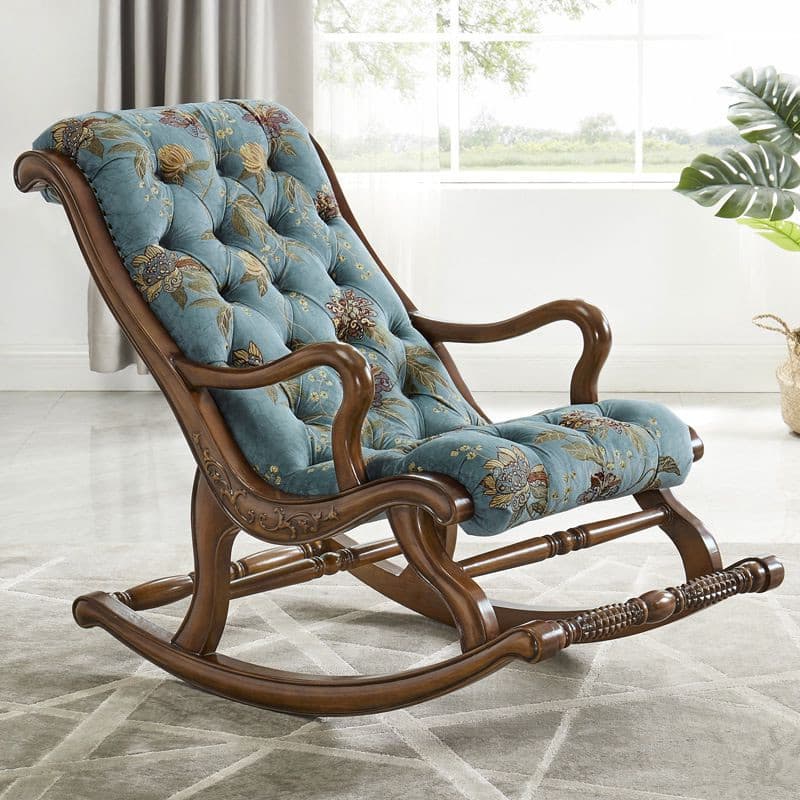 Rocking chair leather single chair