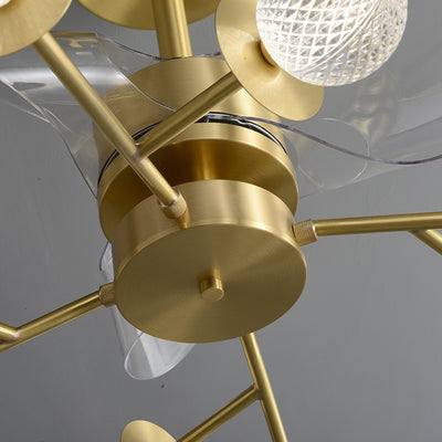 Multi Ball Brass Ceiling Fan