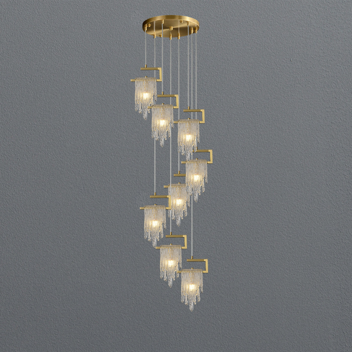 Classic Golden Ice cube chandelier
