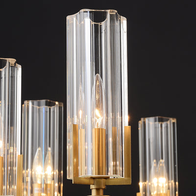 Crystal Grass Cup Round Blue leather chandelier