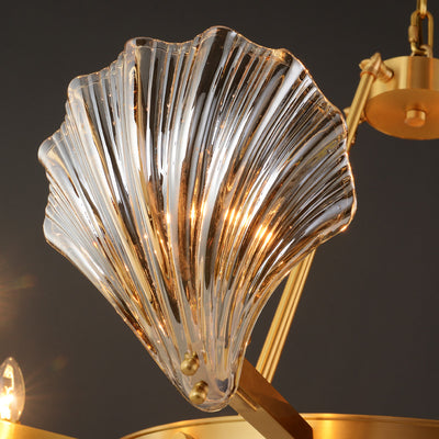 8 Lights Shell Mordern style Round crystal Glass Chandelier