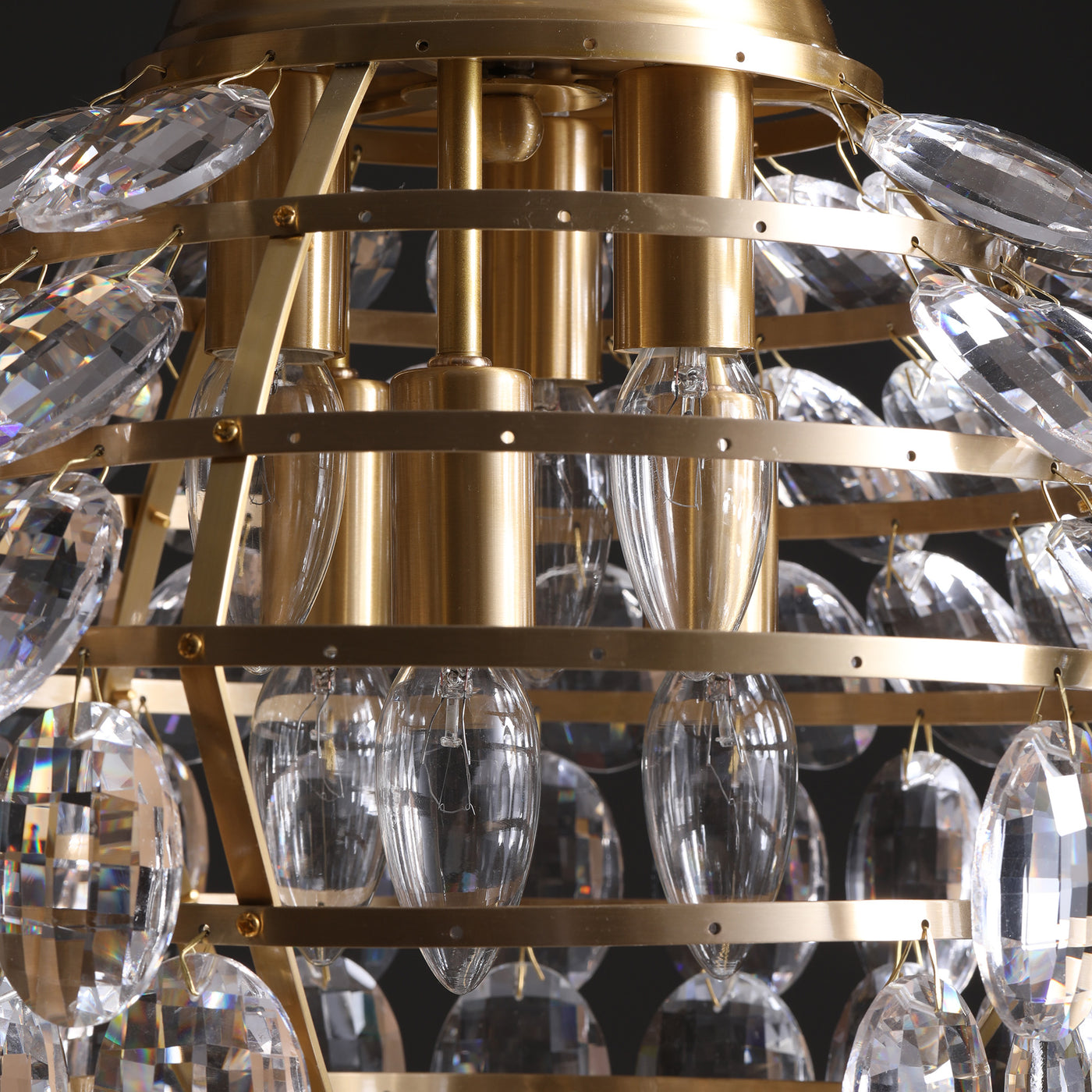 Pine cone shaped crystal chandelier