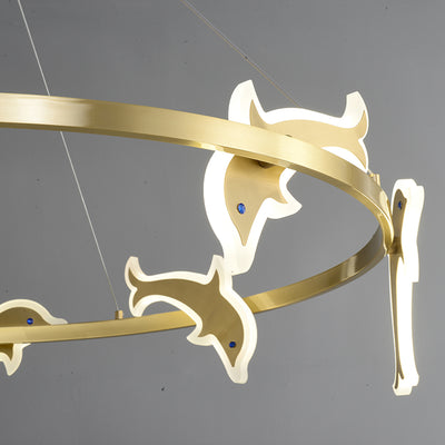 Mordern style Round dolphin chandelier