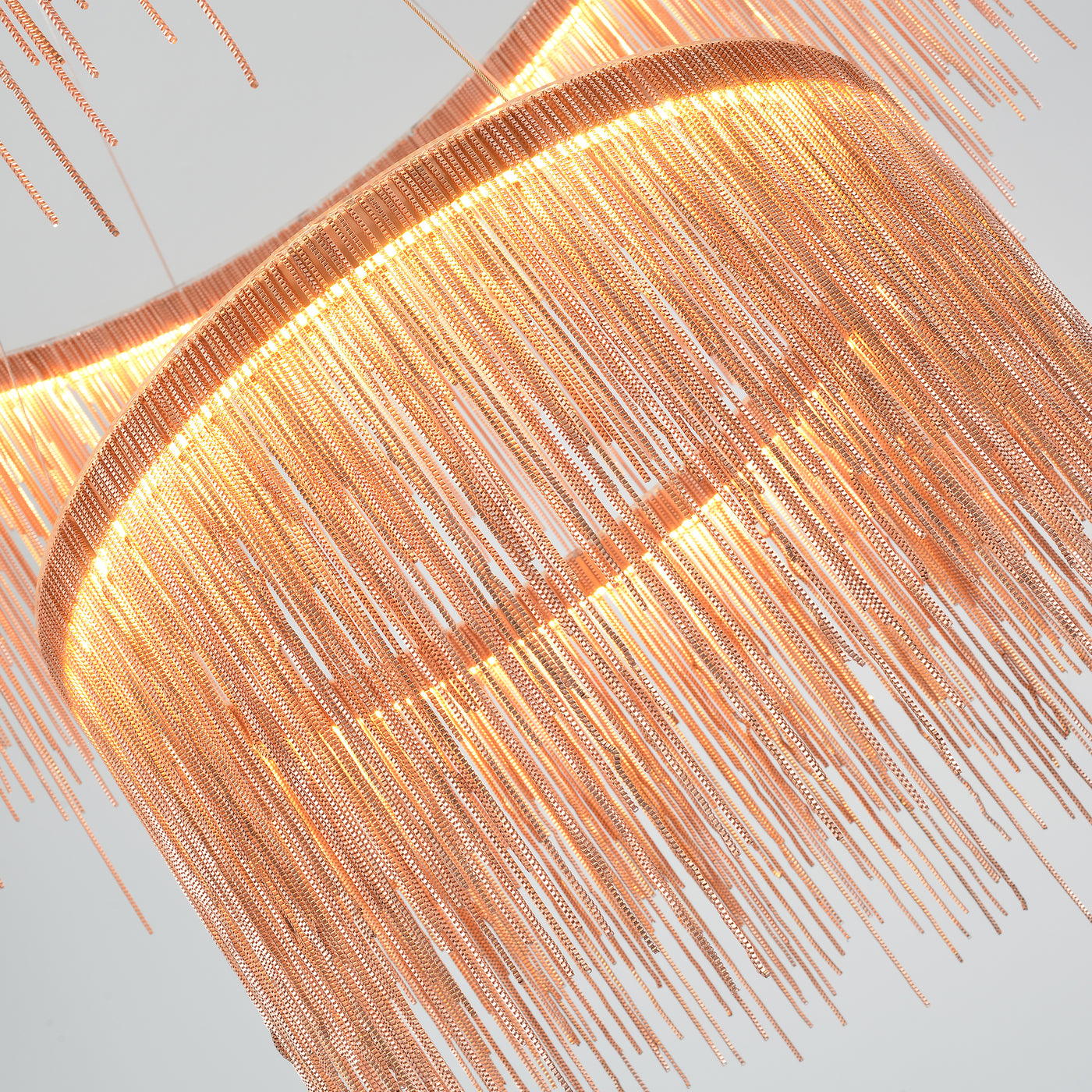 Silver double layer tassel chain chandelier