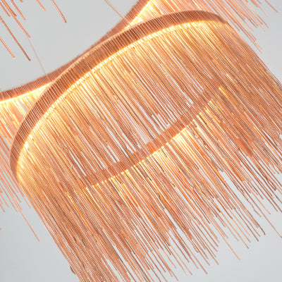 Silver double layer tassel chain chandelier