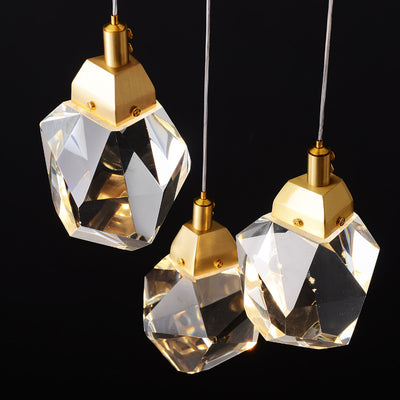 5 Lights Round Polygonal Chandelier