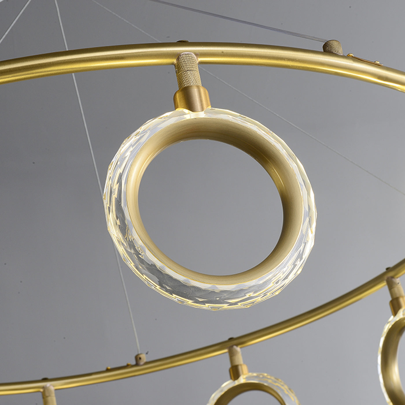 Creative brass ring chandelier
