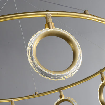 Creative brass ring chandelier