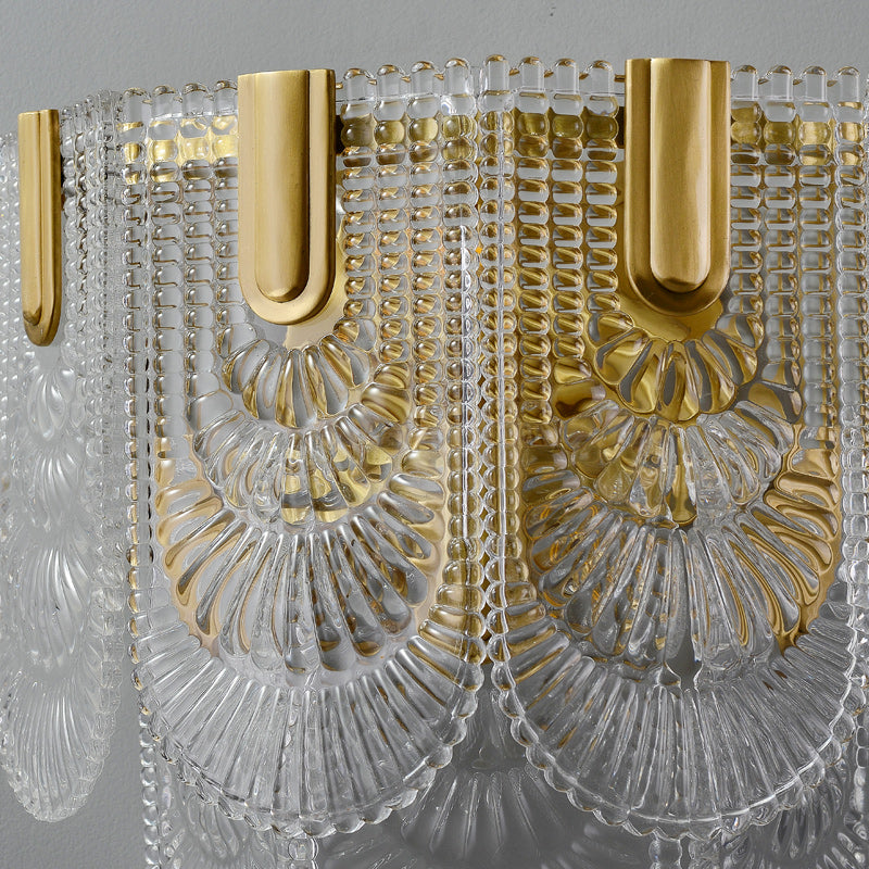 Transparent Brass Glass Wall Sconce