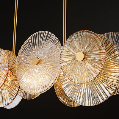 Rectangle Transparent Wheel Glass Chandelier
