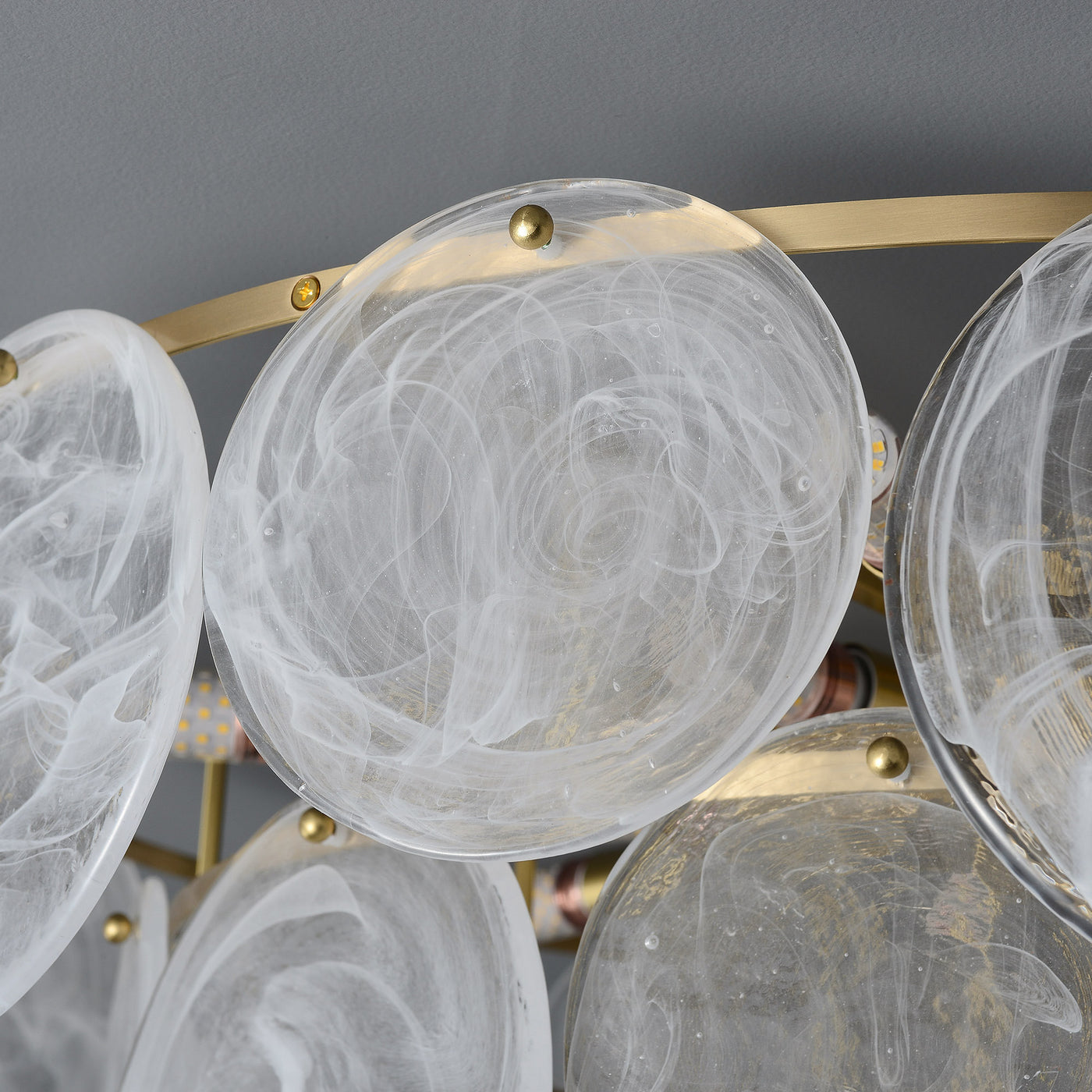 White circle Round Two-Tier Chandelier