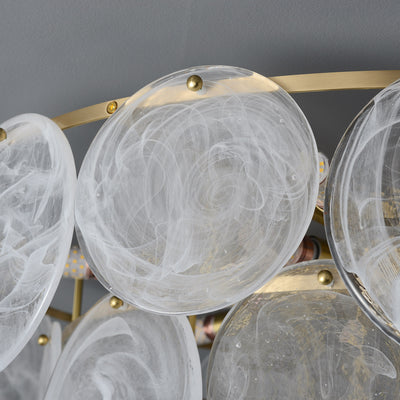 White circle Round Two-Tier Chandelier