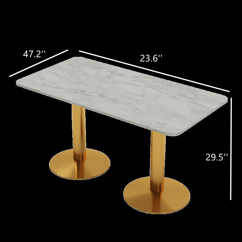 White rectangular dining table