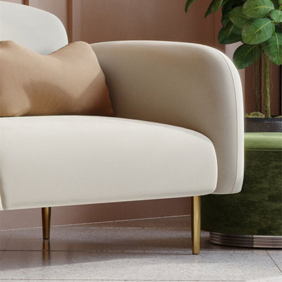 Fabric white velvet sofa