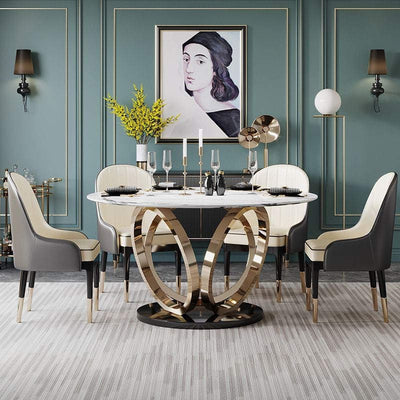 White marble dining table