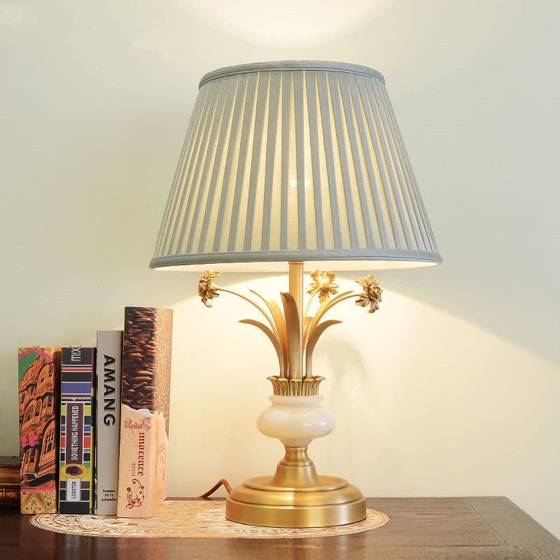 Cylindrical bedside table lamp