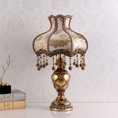 Brass Fabric Flower Table Light