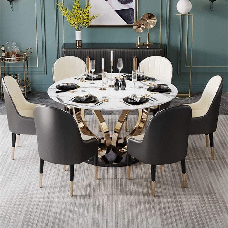 White marble dining table