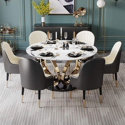 White marble dining table