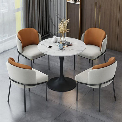 Round marble dining table