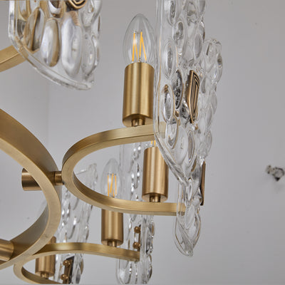 Water pattern glass gold chandelier