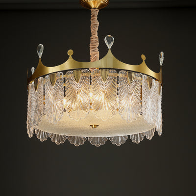 Creative crown Handmade Glass Round Chandelier