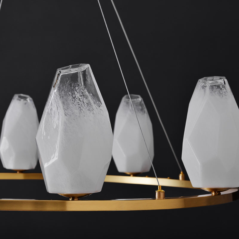 Round 8 Lights Lily glass chandelier