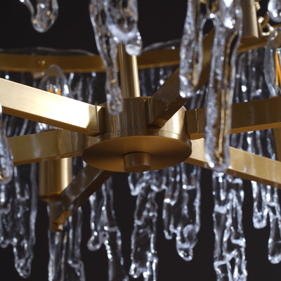 Postmodern luxury and full copper raindrop chandelier