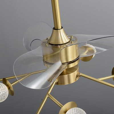 Multi Ball Brass Ceiling Fan