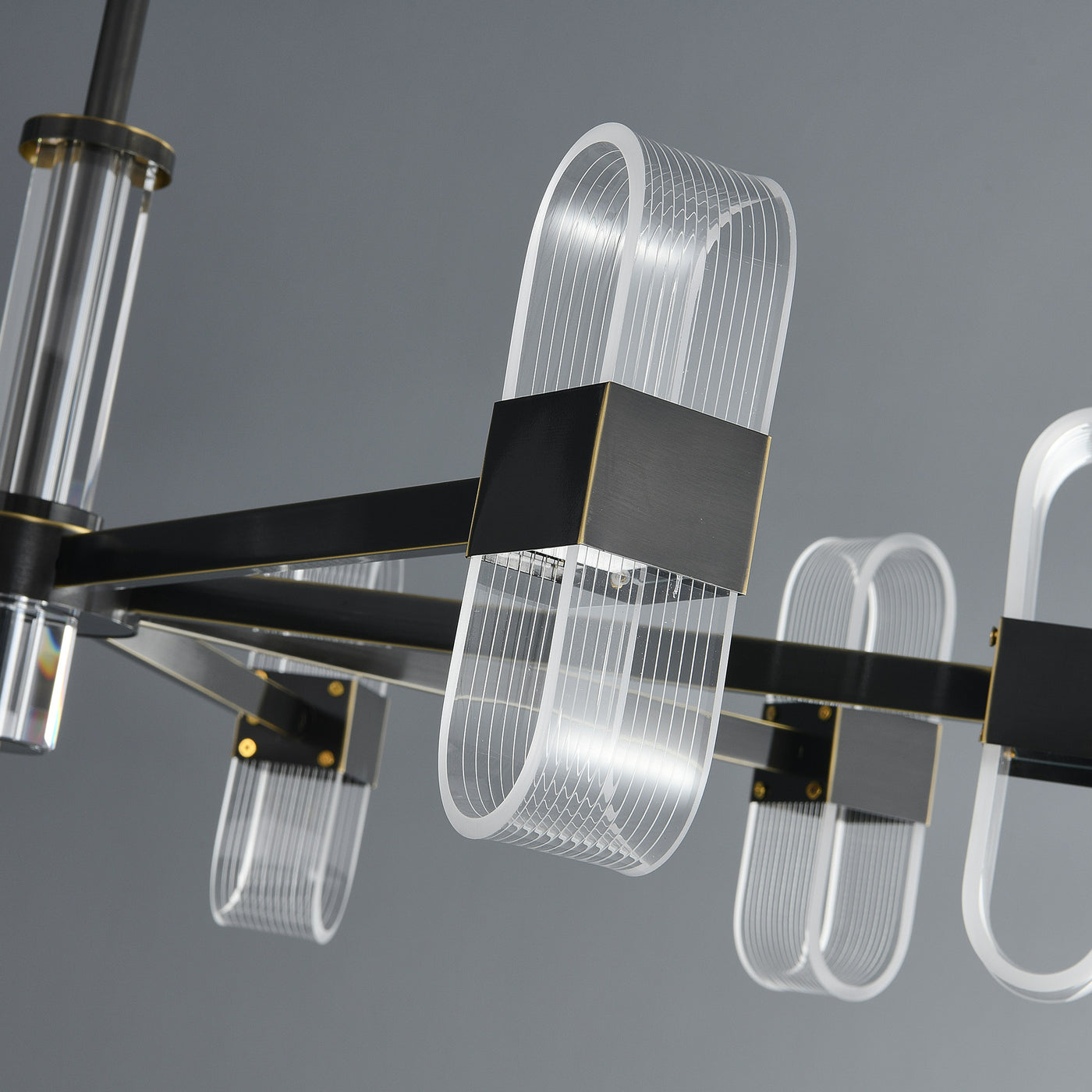 Gold Black Line Chandelier