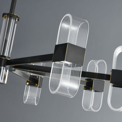 Gold Black Line Chandelier