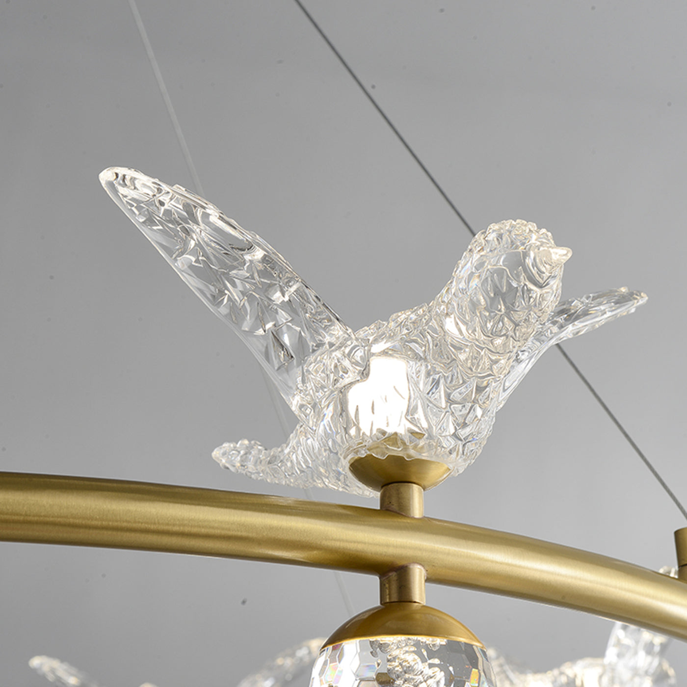 Multi birds ring chandelier