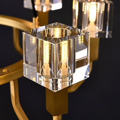 12 Light Oval Cube Crystal Chandelier