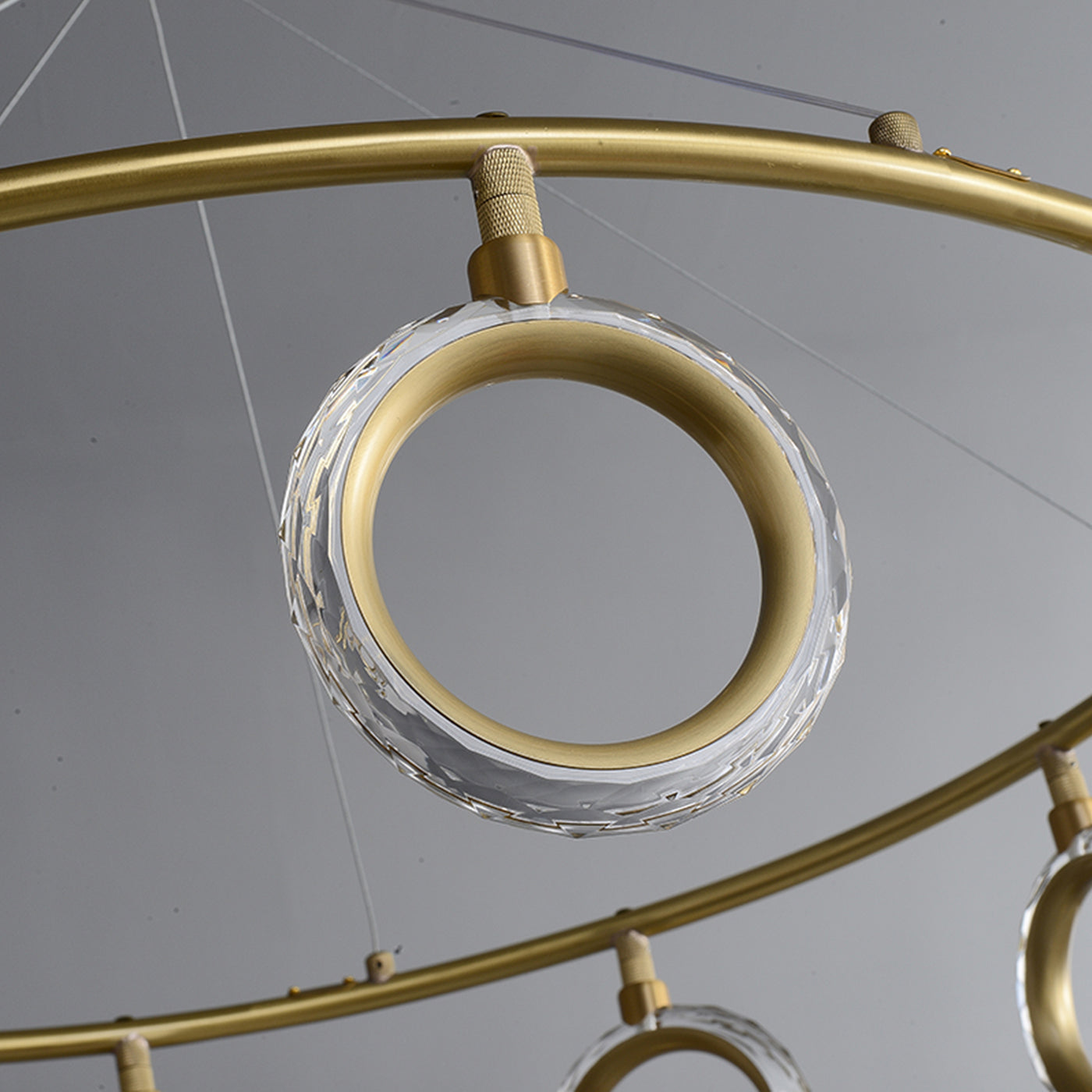 Creative brass ring chandelier