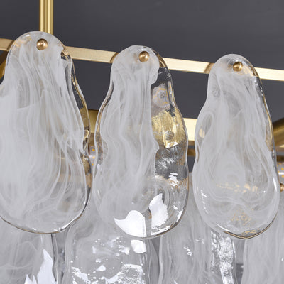 Mordern style White Amber Rectangle Chandelier