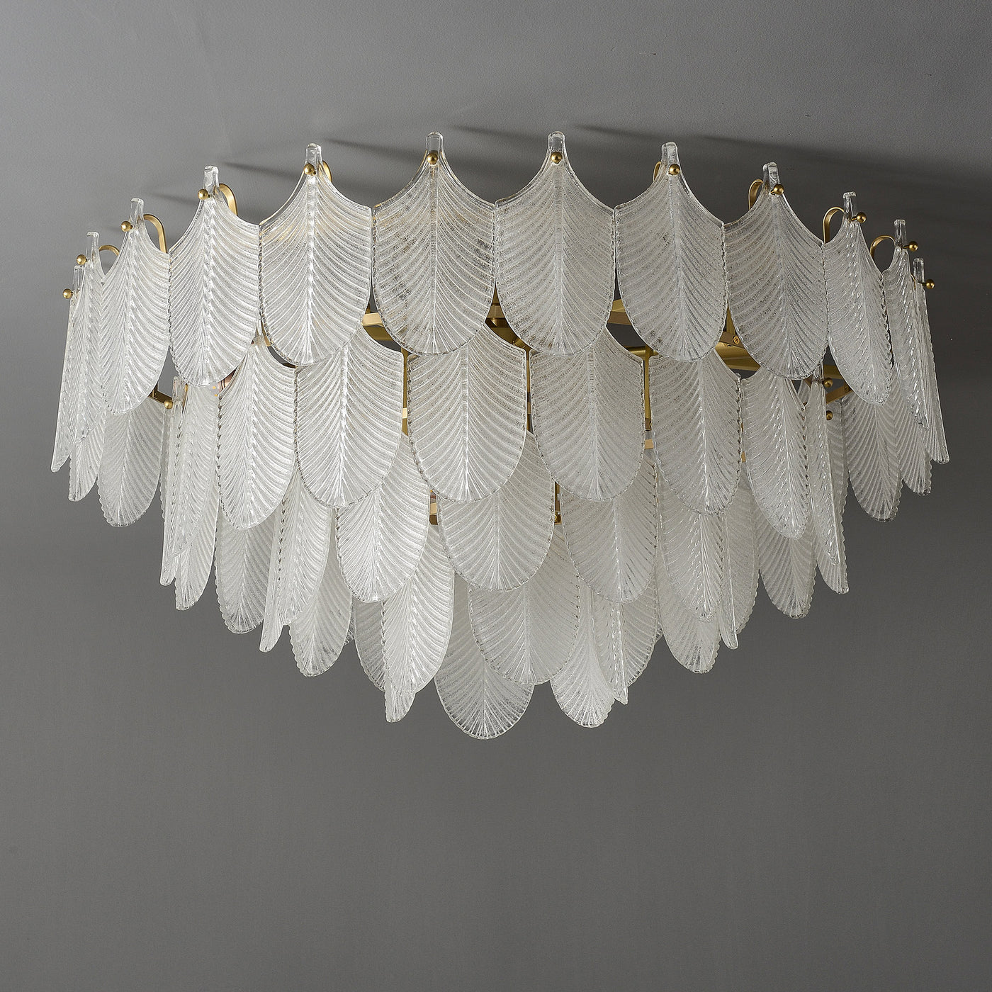 Postmodern luxury White Leaf ceiling lamp