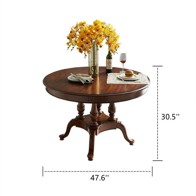 Solid wood round dining combination