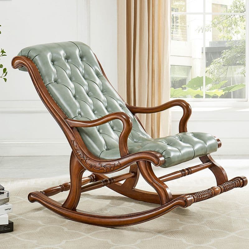 Rocking chair leather single chair