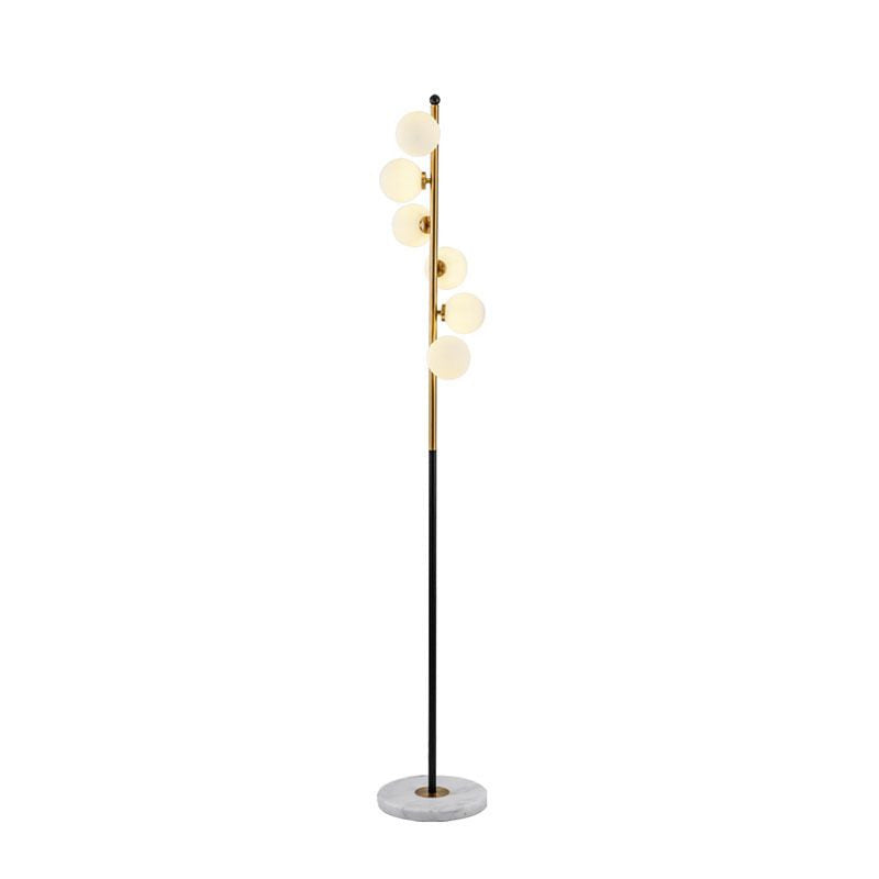 Floor lamp with white glass lampshade