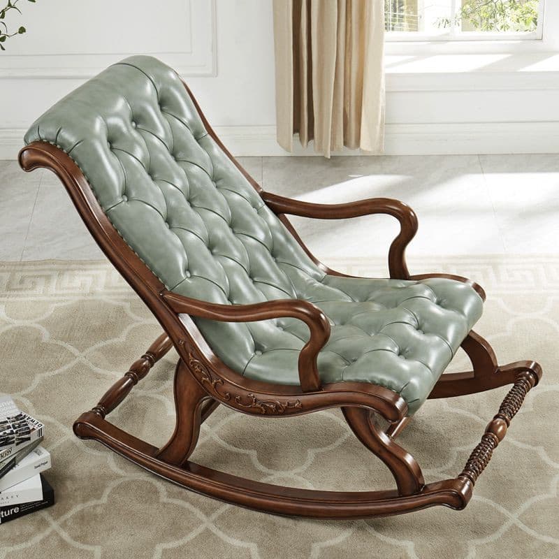 Rocking chair leather single chair