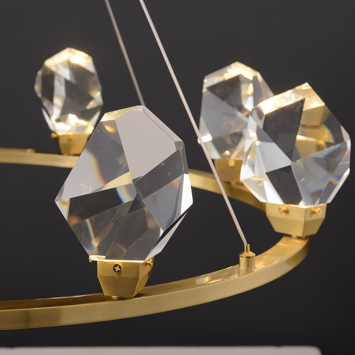 Round Polygonal Multi-Headed Chandelier
