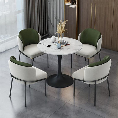 Round marble dining table