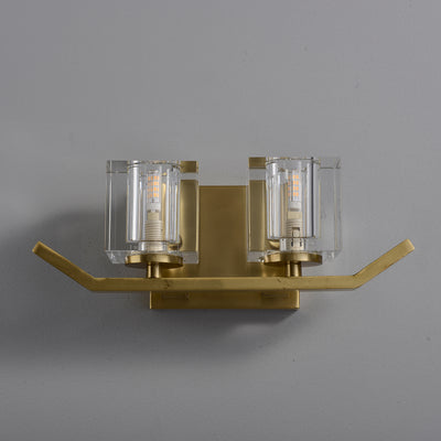 2-Lights Ice Cubes Crystal Wall Sconce