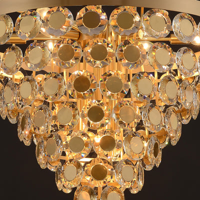 Conical Gold Coin Crystal Chandelier