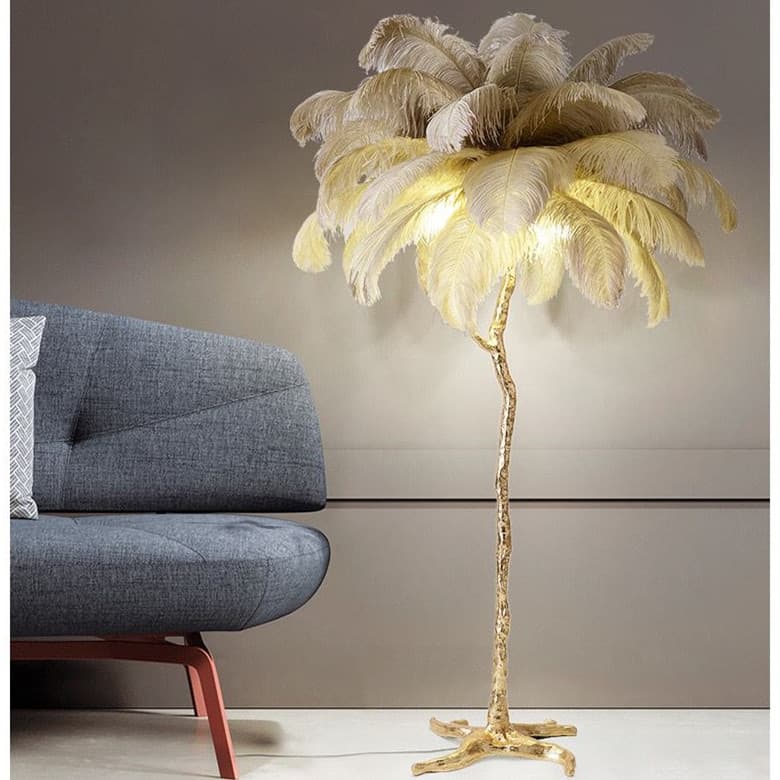 Ostrich Feather Table Lamp