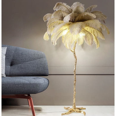 Ostrich Feather Table Lamp
