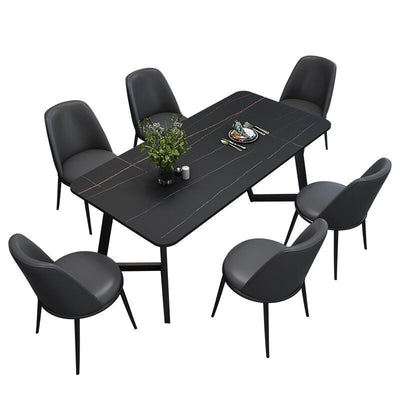 Rectangle Black Stone Dining Table