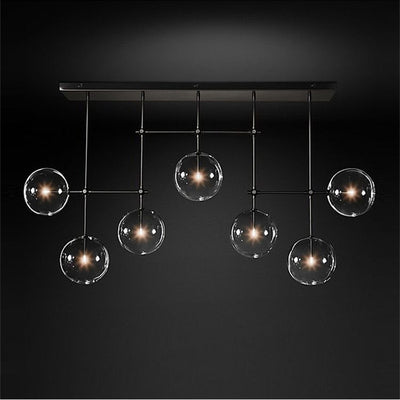 Glass Globe Linear Chandelier