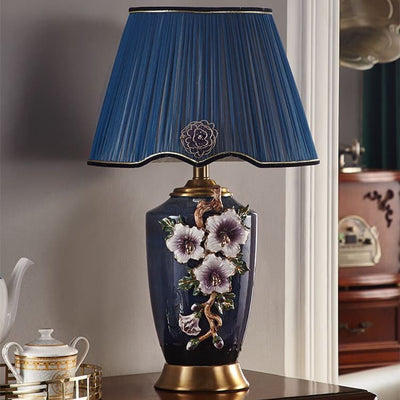 Blue cone table lamp