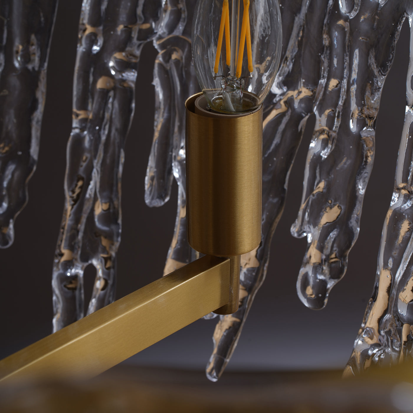 Postmodern luxury and full copper raindrop chandelier